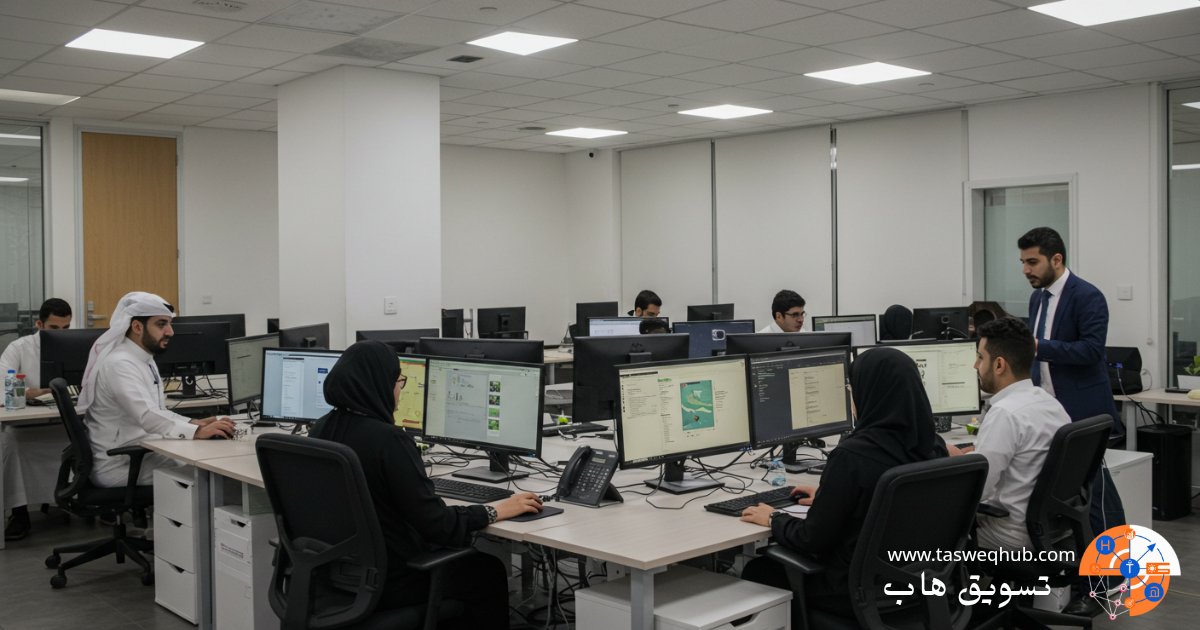 كوادر سعودية شابة تعمل في مجال الذكاء الاصطناعي، تجسيداً لرؤية الأمير محمد بن سلمان في بناء جيل المستقبل التقني وتوطين المعرفة بالمملكة